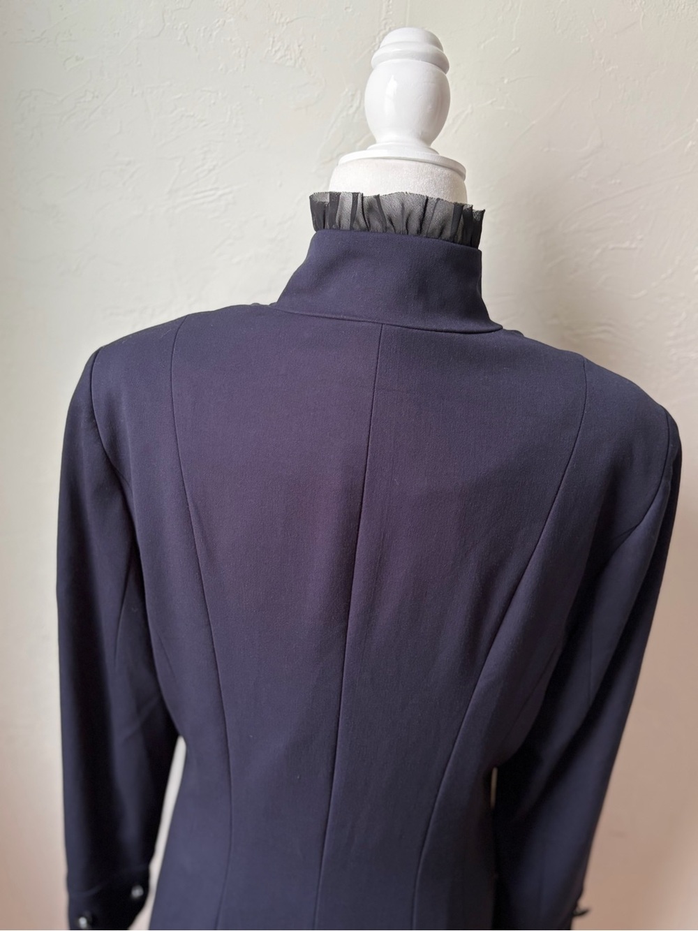 Insight New York Military Ruffle Trim Jacket Blazer Size 14 - Picture 8 of 9